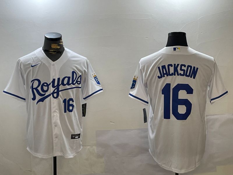 Men Kansas City Royals #16 Jackson White Game 2024 Nike MLB Jersey style 2->kansas city royals->MLB Jersey